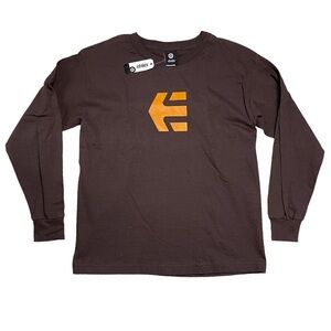 NWT Y2K Kid’s Etnies Brown Long Sleeve Logo T Shirt